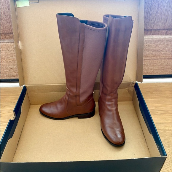 Cole Haan Shoes - Cole Haan Brown Knee-High Leather Riding Boots
